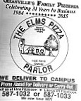 Elm's Pizza Parlor menu