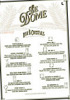 Le Dome de Villiers menu