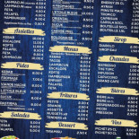 L'Étoile Bleue menu