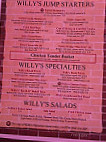 Warehouse Willy's menu