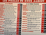 Pizza Chez Albert menu