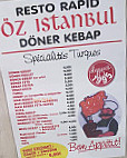 Oz Istanbul menu