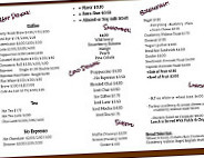 The Victory Cafe menu