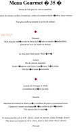 Auberge La Cremaillere menu