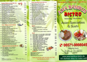 Asia Bambus Bistro menu