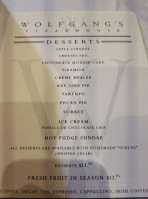 Wolfgang's Steakhouse Grill menu