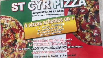 Saint Cyr Pizza menu