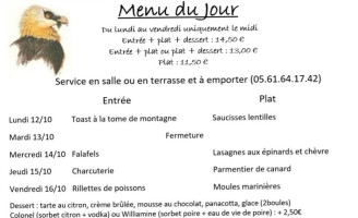 Auberge Du Gypaete Barbu menu