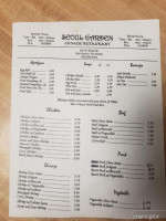 Seoul Garden Chinese menu