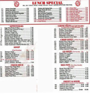 China Dragon menu