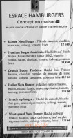 Nota Burger menu