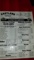 Eastland Grill menu