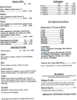 Brumby's Coffee House Pizza menu