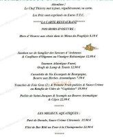 A La Ferme De Montimont menu