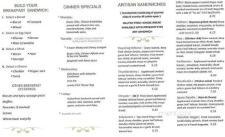 The Cornerstone Coffeehouse menu