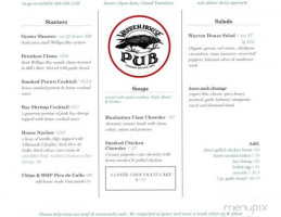 Warren House Pub menu