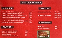 Kabab Corner menu