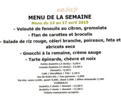 Le Grain De Sable menu