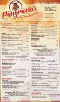 Pangrazio's Pizza menu