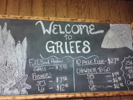 Griff's On The Bay menu