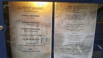 Le Petit Bourg menu