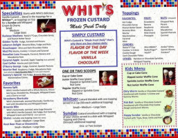 Whit's Frozen Custard menu