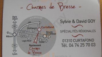 Charmes De Bresse menu