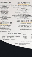The Box Thaï menu