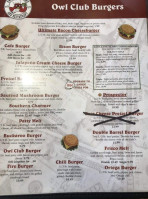 Owl Club menu