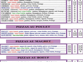 Les Pizzas De Muriel menu