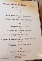 Ferme Auberge De La Colline menu