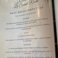 Auberge St Roch menu