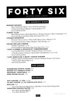 Forty Six menu