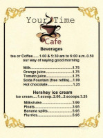 Your Time Cafe menu