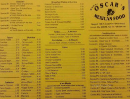 Super Oscar's Mexican Food menu