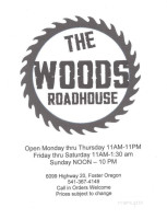 Woods Roadhouse menu