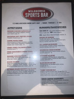 Wildhorse Sports menu