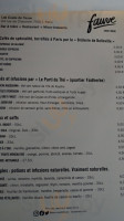 Les Cuves De Fauve menu
