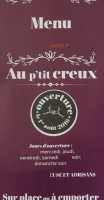 Au P'tit Creux menu