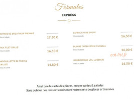 Lou La Bohême menu