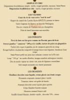 L'oursin Bleu menu