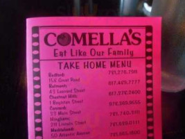 Comella's menu
