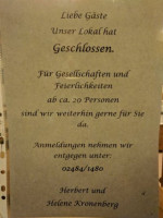 Haus Kronenberg menu