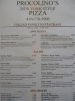 Procolino's menu