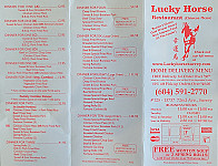 Lucky Horse Restaurant menu