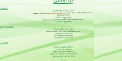 Le Regent menu