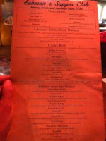 Lehman's Supper Club Lounge menu