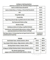 Long Branch Cafe Saloon menu