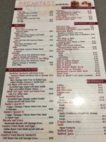 Claremont Country Cafe menu