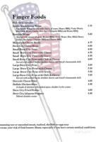 Smokehouse Tavern menu
